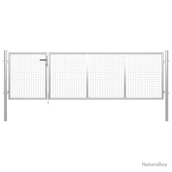 Portillon Acier 350x100 cm Argent�