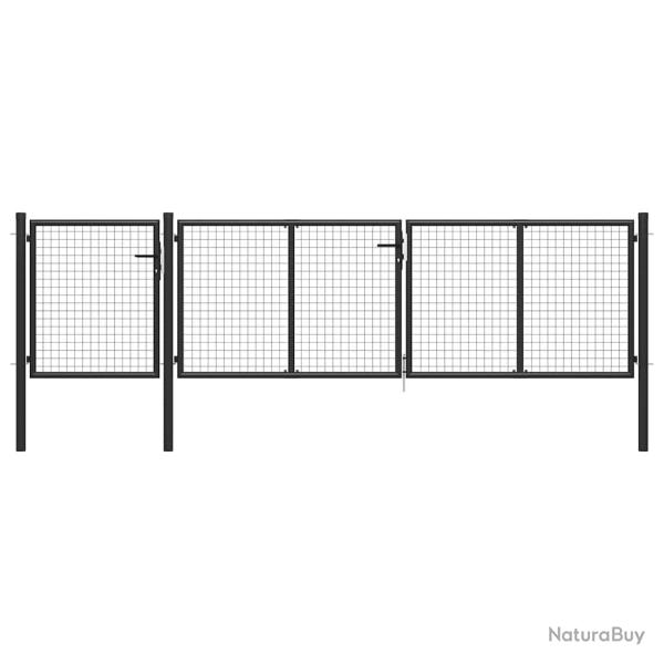 Portail de jardin en acier 400 x 75 cm anthracite