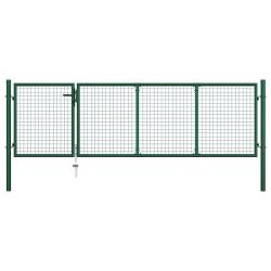 Portail de jardin en acier vert 350 x 100 cm