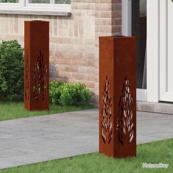 Lumi�re de chemin LED solaire 2 pcs Rouill� Acier patin�