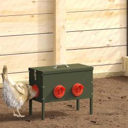 Mangeoire pour poules 2 pcs Vert olive 41,5 x 20,5 x 33 cm