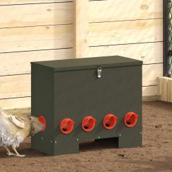 Mangeoire pour poules 2 pcs Vert olive 60,5 x 29 x 51 cm
