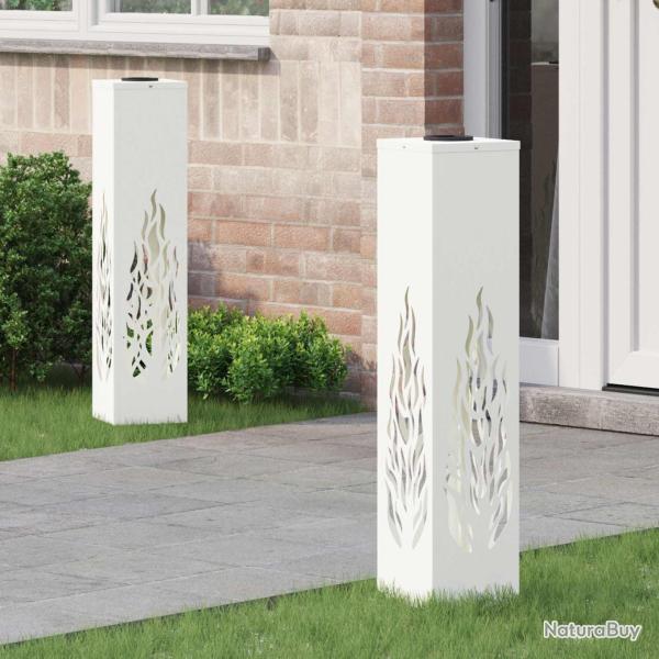 Lumi�re de chemin LED solaire 2 pcs Blanc Acier lamin� � froid