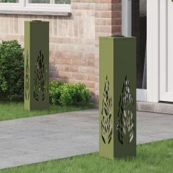 Lumi&egrave;re de chemin LED solaire 2 pcs Vert olive