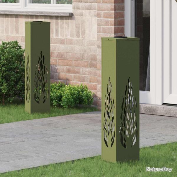 Lumi�re de chemin LED solaire 2 pcs Vert olive