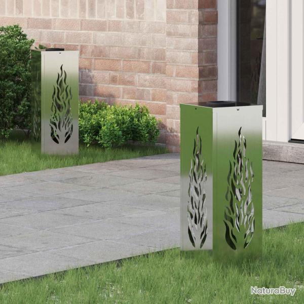 Lumi�re de chemin LED solaire 2 pcs Argent� Acier Galvanis�