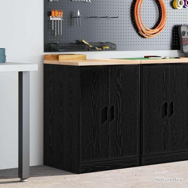 Armoire de rangement de garage noir 60x51x85 cm bois de pin