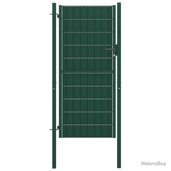 Portail de cl�ture en PVC et acier 100 x 204 cm vert