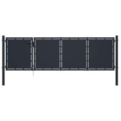 Portail de jardin en acier 350 x 100 cm anthracite