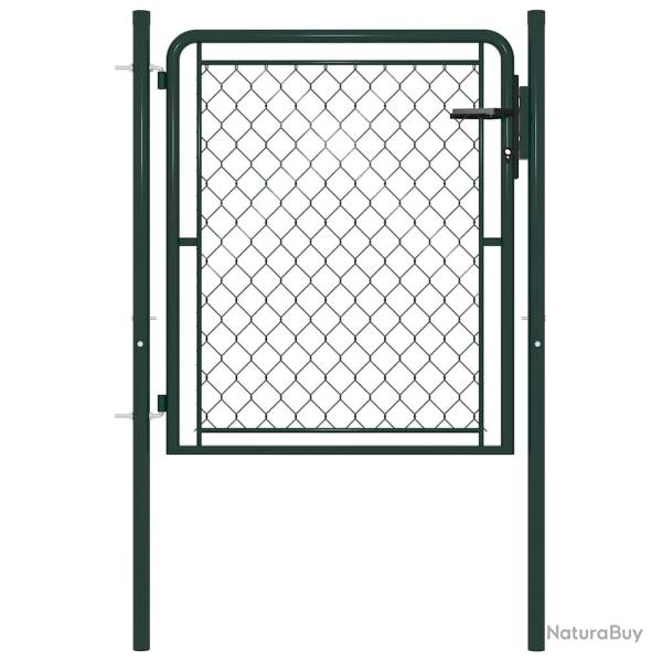 Portail de jardin en acier vert 100 x 75 cm