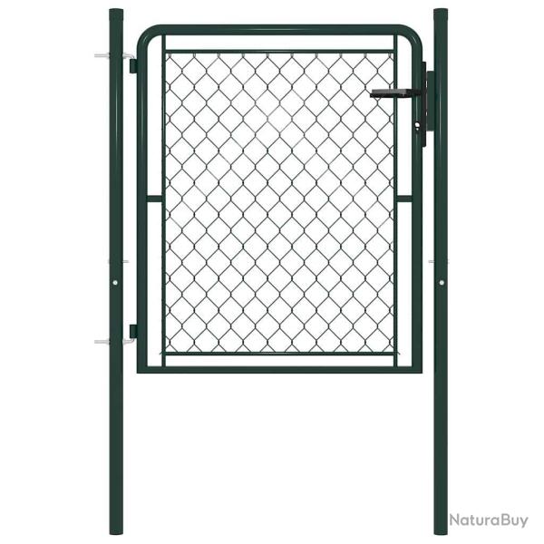 Portail de jardin en acier vert 100x100 cm