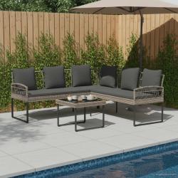 Ensemble de canap&eacute; de jardin avec coussin 2 pcs Gris