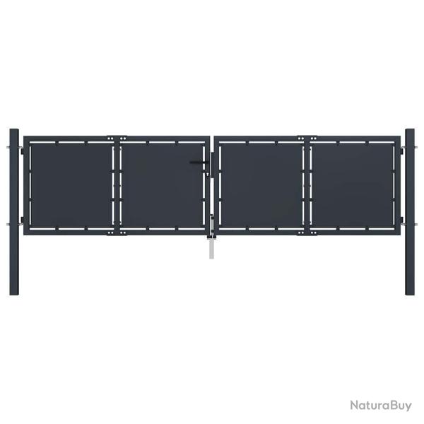 Portail de jardin en acier 300 x 75 cm anthracite