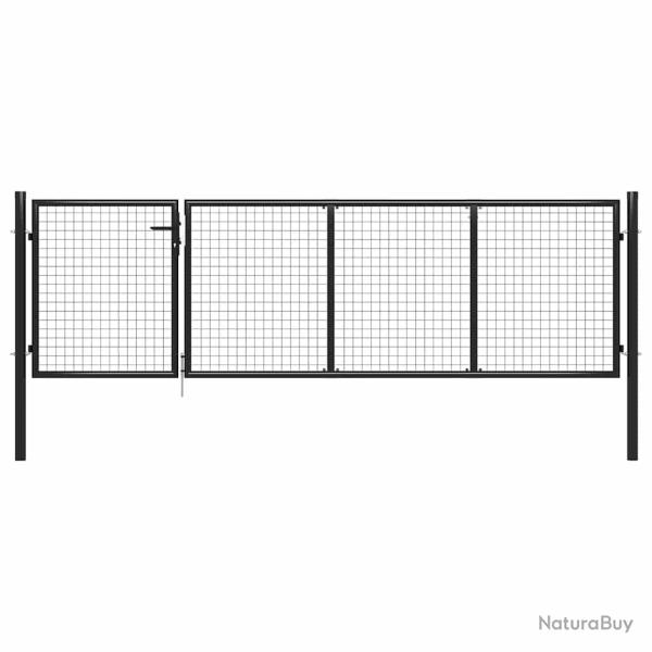 Portail de jardin en acier 350 x 100 cm anthracite