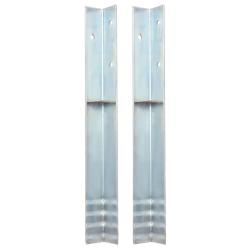 Piquet de sol en forme de L 2 pcs Acier galvanis&eacute; 5 x 5 x 50 cm