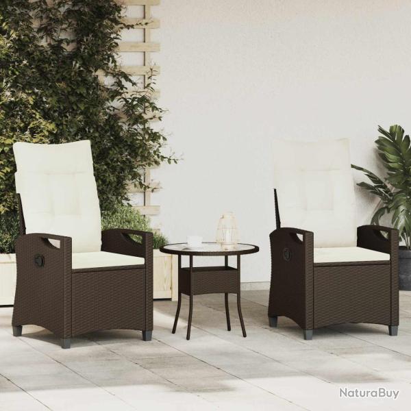 Chaise de jardin 2 pcs Marron et Cr�me 56 x 60 x 112 cm