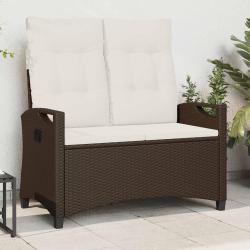 Banc de jardin avec oreiller Marron et Cr&egrave;me 105 x 60 x 112 cm