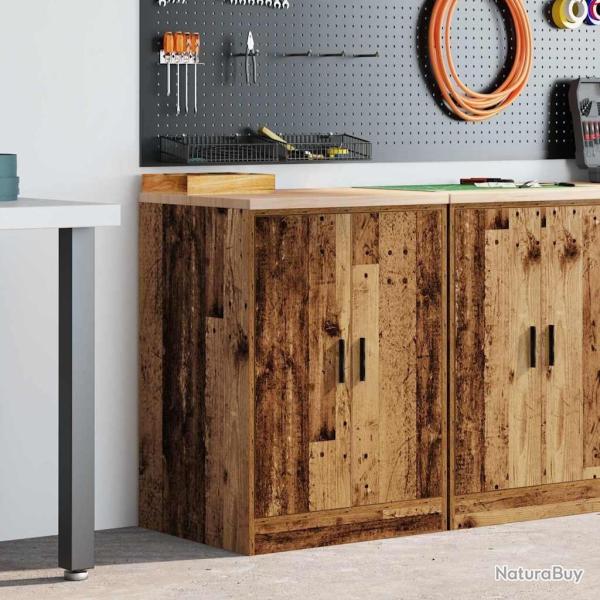 Armoire de rangement de garage vieux bois 60x51x85 cm bois pin
