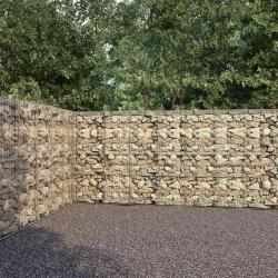 Mur &agrave; gabion avec couvercles Acier galvanis&eacute; 600x30x200 cm