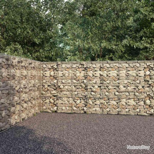 Mur � gabion avec couvercles Acier galvanis� 600x30x200 cm