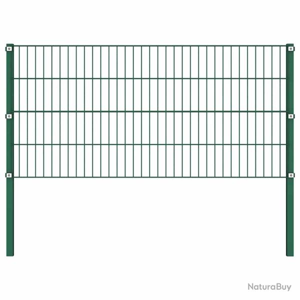Panneau de cl�ture avec poteaux en fer 176,5 x 80 cm Vert