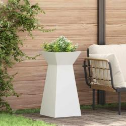 Jardini&egrave;re &agrave; pilier 2 pcs Blanc 35 x 35 x 73 cm