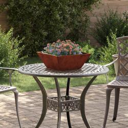 Cache-pot de jardin 5 pcs Rouill&eacute; 40 x 40 x 15 cm Acier patin&eacute;