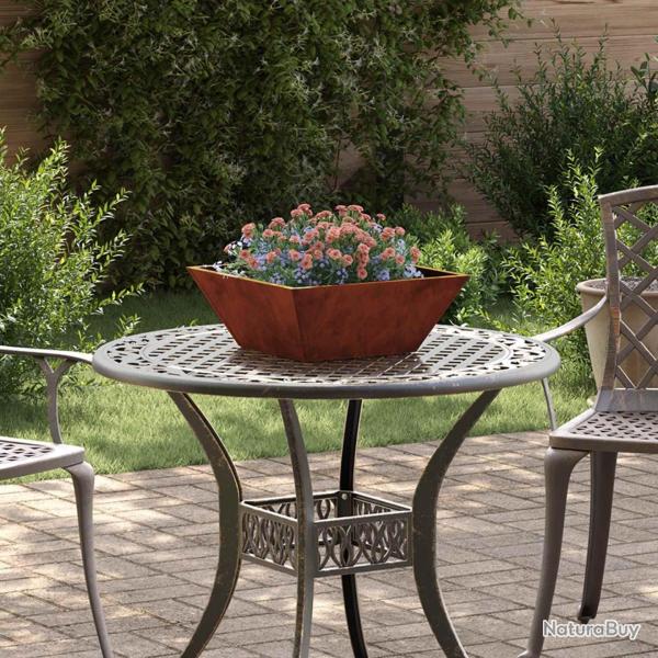 Cache-pot de jardin 5 pcs Rouill� 40 x 40 x 15 cm Acier patin�