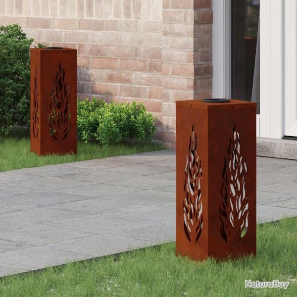 Lumi�re de chemin LED solaire 2 pcs Bronze Acier patin�