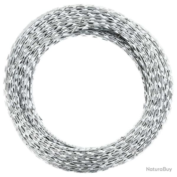 Fil de fer barbel� rouleau h�lico�dal acier galvanis� 100 m