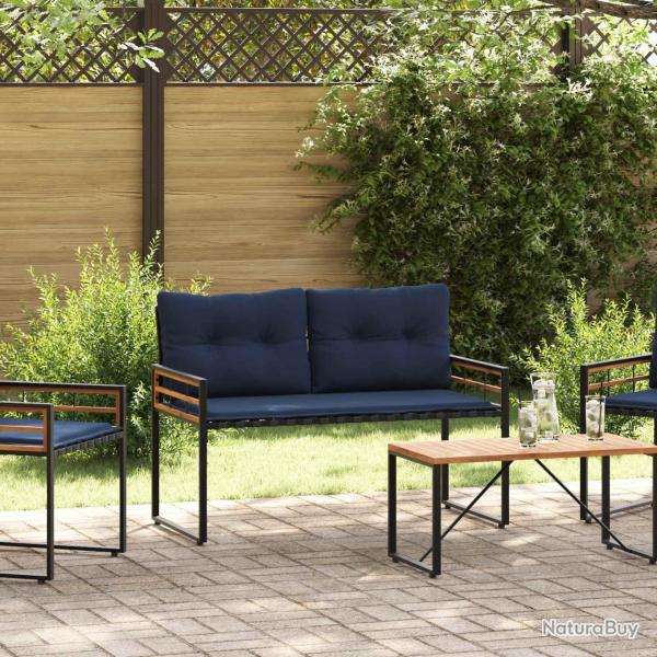 Banc � couches en bois Uni Bleu marine 114 x 55 x 77 cm