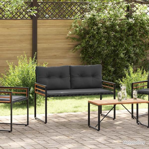Banc � couches en bois avec coussin Gris fonc� 114 x 55 x 77 cm