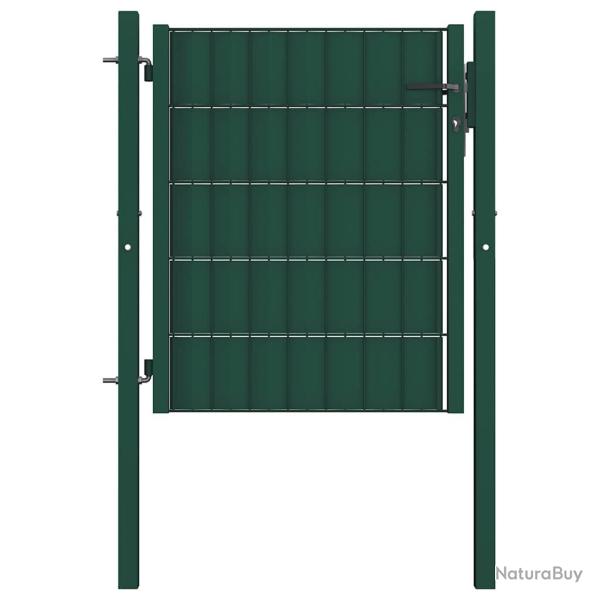 Portail de cl�ture en PVC et acier 100x100 cm vert