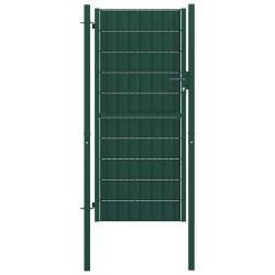 Portail de cl&ocirc;ture en PVC et acier 100 x 124 cm vert