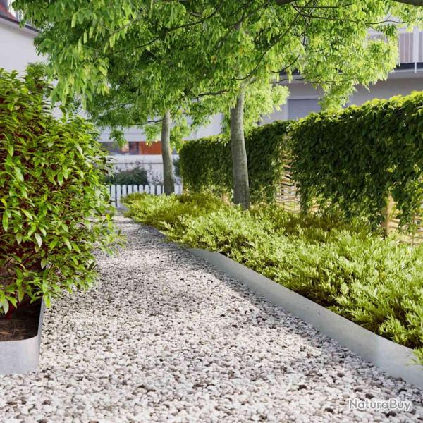 Bordures de pelouse 10 pi�ces 15x103 cm acier galvanis�