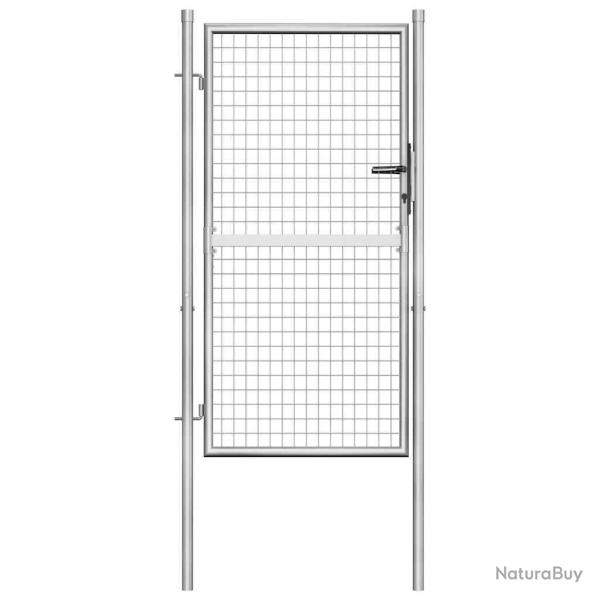 Portail de jardin en acier galvanis� 100 x 150 cm argent�