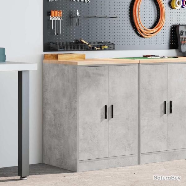 Armoire de rangement de garage gris b�ton 60x51x85 cm bois pin