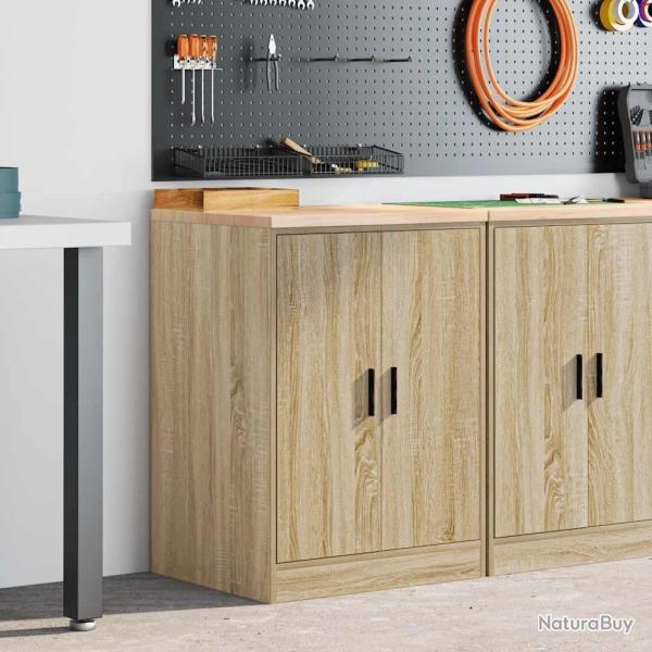 Armoire de rangement de garage ch�ne sonoma 60x51x85cm bois pin