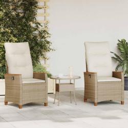 Chaise de jardin inclinable Beige et cr&egrave;me 64 x 57,5 x 112 cm