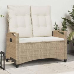 Banc de jardin avec oreiller Beige et cr&egrave;me 105 x 60 x 112 cm