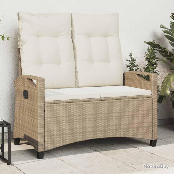 Banc de jardin avec oreiller Beige et cr�me 105 x 60 x 112 cm