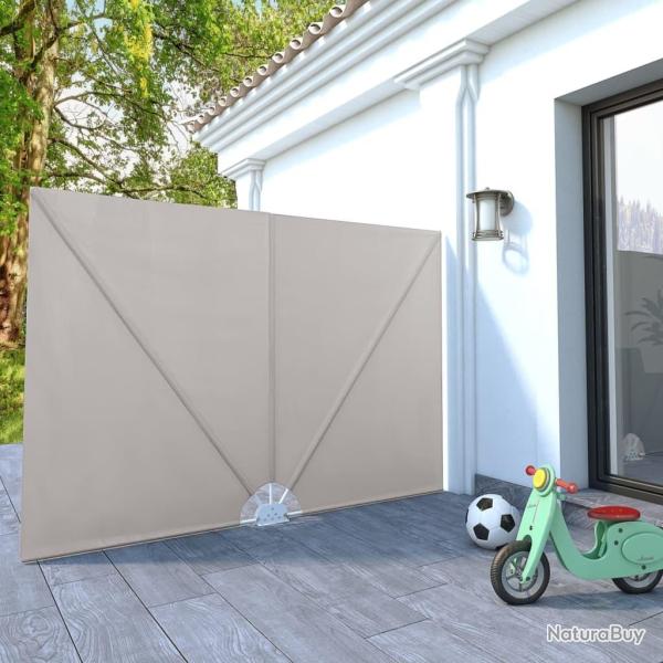 Auvent lat�ral pliable de terrasse Cr�me 240 x 160 cm
