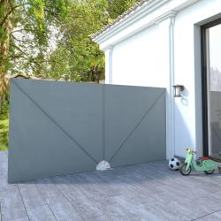 Auvent lat&eacute;ral pliable de terrasse Gris 400 x 200 cm
