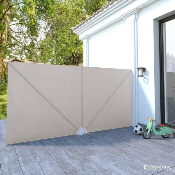 Auvent lat�ral pliable de terrasse Cr�me 400 x 200 cm