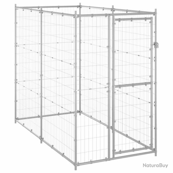Chenil ext�rieur pour chiens Acier galvanis� 110x220x180 cm