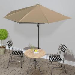 Parasol de balcon avec m&acirc;t en aluminium Taupe 300x155 cm Demi