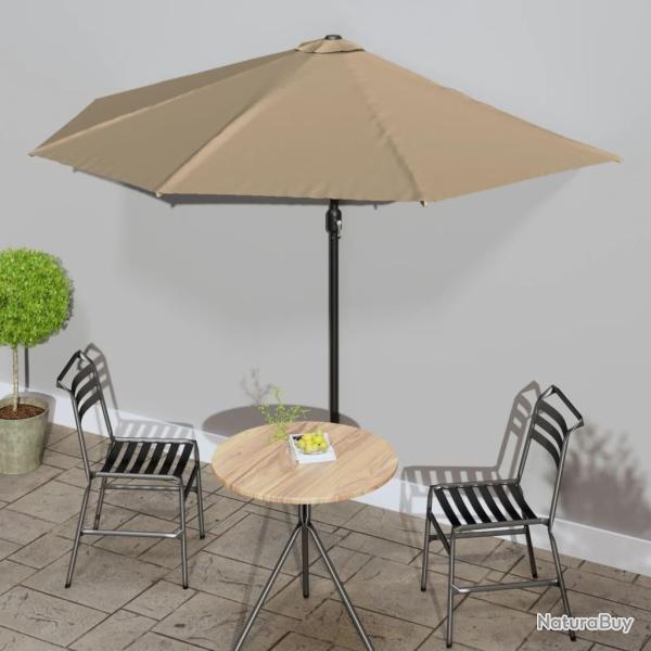 Parasol de balcon avec m�t en aluminium Taupe 300x155 cm Demi