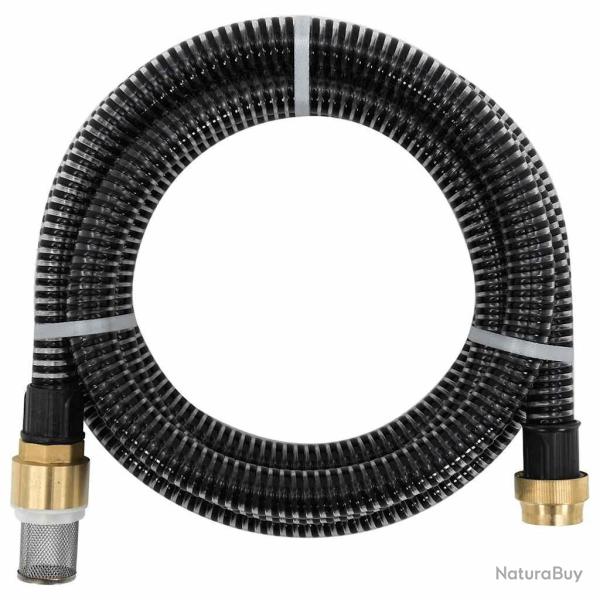 Tuyau d'aspiration avec raccords en laiton noir 1,1" 3 m PVC