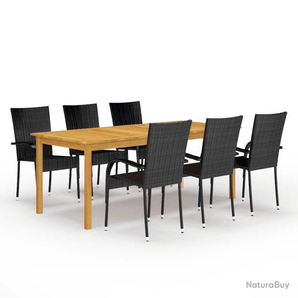 Ensemble � manger de jardin 7 pcs Noir