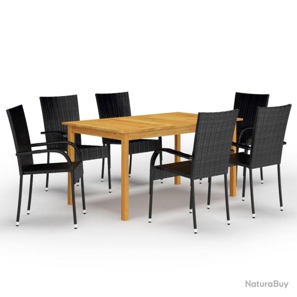Ensemble � manger de jardin 7 pcs Noir
